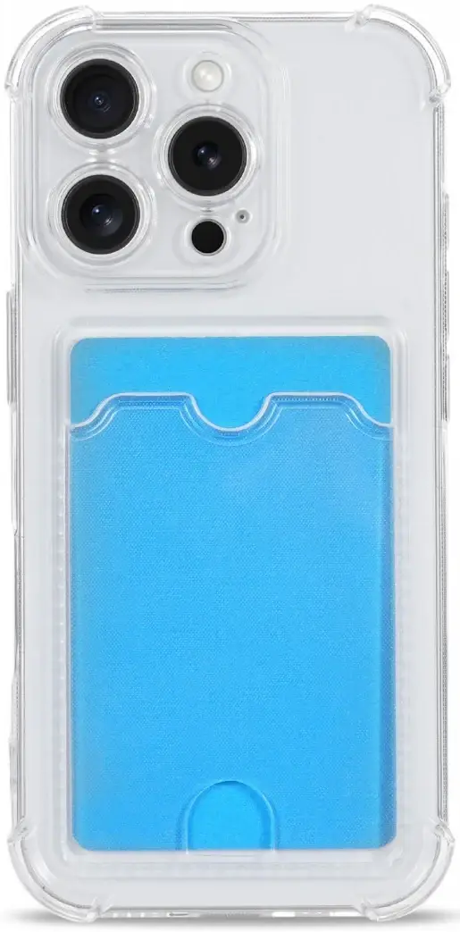 Apple iPhone 16 Pro Hoesje Dun TPU met Pasjeshouder Back Cover Transparant afbeelding 9