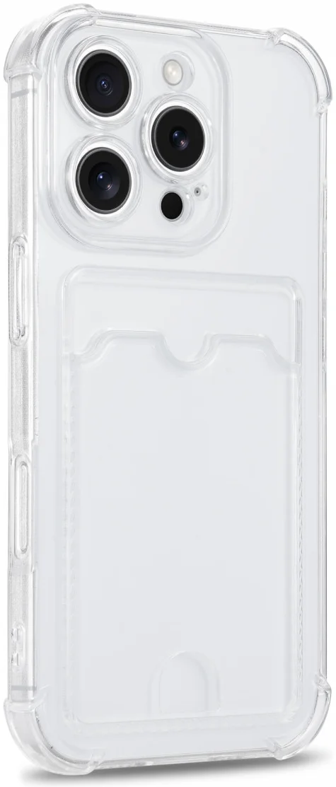 Apple iPhone 16 Pro Max Hoesje Dun TPU met Pasjeshouder Back Cover Transparant afbeelding 5