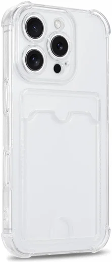 Apple iPhone 16 Pro Max Hoesje Dun TPU met Pasjeshouder Back Cover Transparant afbeelding 5