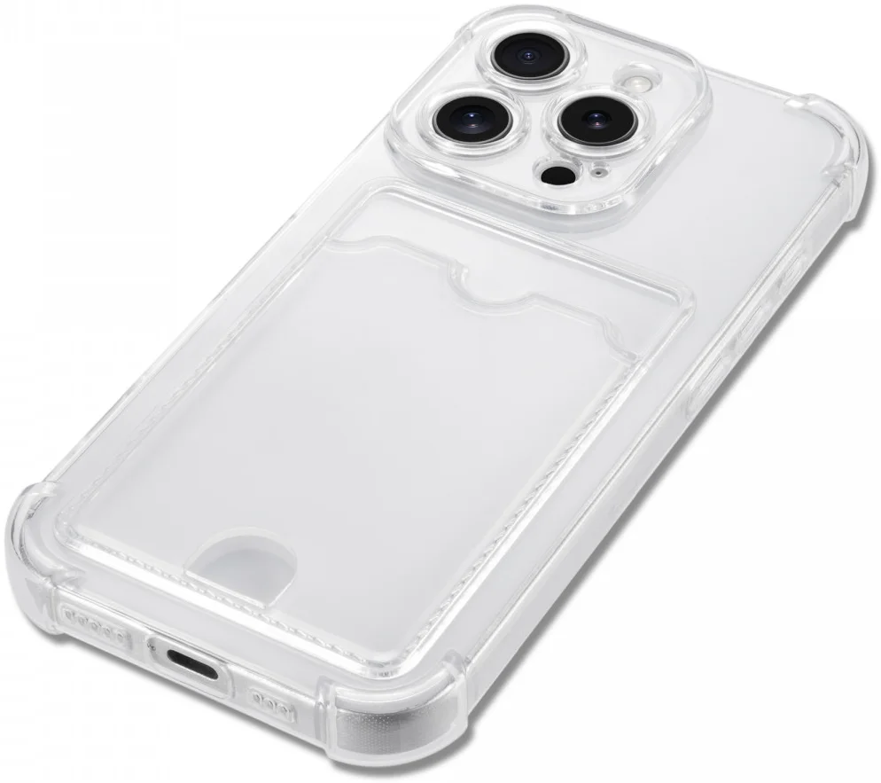 Apple iPhone 16 Pro Max Hoesje Dun TPU met Pasjeshouder Back Cover Transparant afbeelding 6