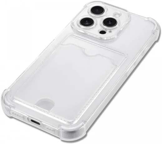 Apple iPhone 16 Pro Max Hoesje Dun TPU met Pasjeshouder Back Cover Transparant afbeelding 6