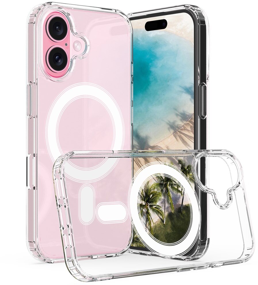 Apple iPhone 16 Hoesje MagSafe Dun TPU Back Cover Transparant afbeelding 1