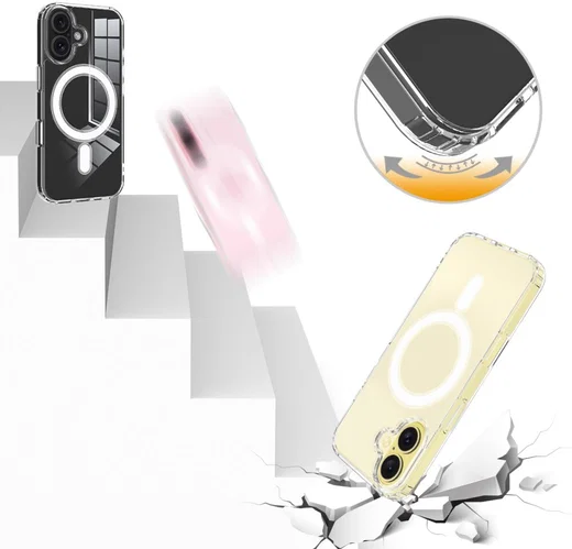 Apple iPhone 16 Hoesje MagSafe Dun TPU Back Cover Transparant afbeelding 8