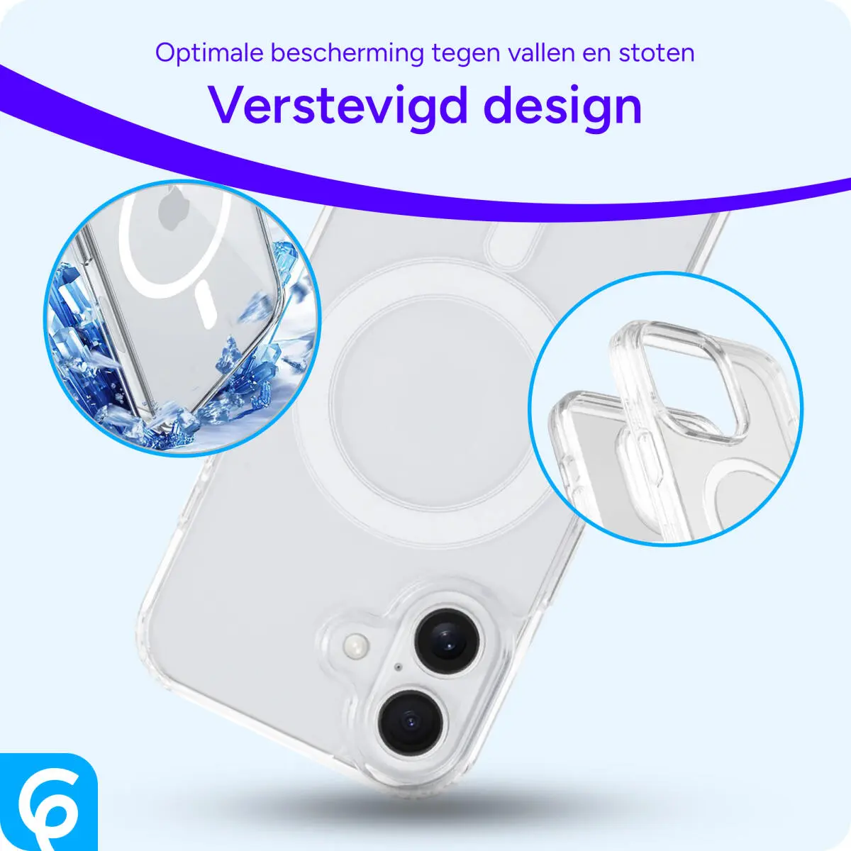 Apple iPhone 16 Hoesje met MagSafe Dun TPU Back Cover Transparant afbeelding 2