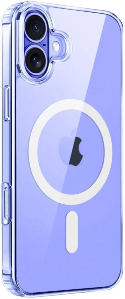 Apple iPhone 16 Hoesje met MagSafe Dun TPU Back Cover Transparant afbeelding 1