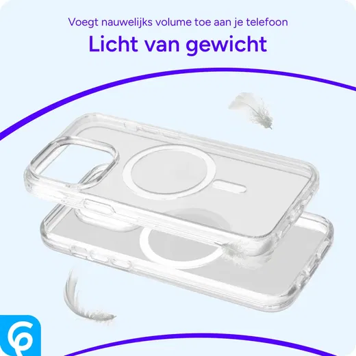 Apple iPhone 16 Hoesje met MagSafe Dun TPU Back Cover Transparant afbeelding 5