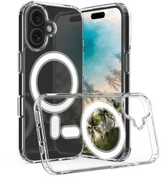 Apple iPhone 16 Plus Hoesje MagSafe Dun TPU Back Cover Transparant afbeelding