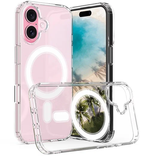 Apple iPhone 16 Plus Hoesje MagSafe Dun TPU Back Cover Transparant afbeelding 2