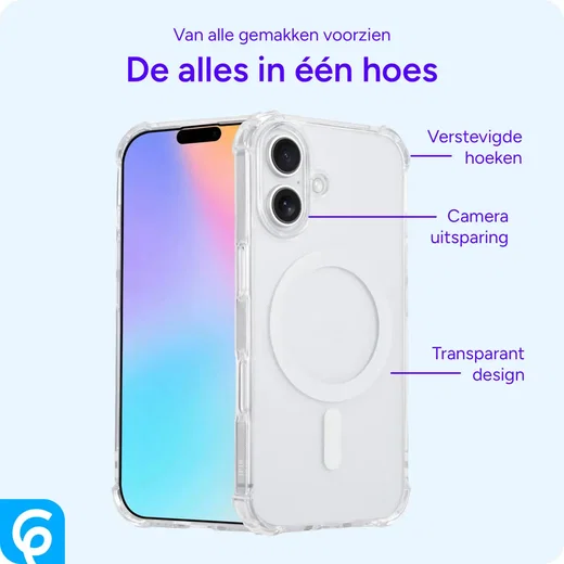 Apple iPhone 16 MagSafe Hoesje Schokbestendig en Dun TPU Transparant afbeelding 3