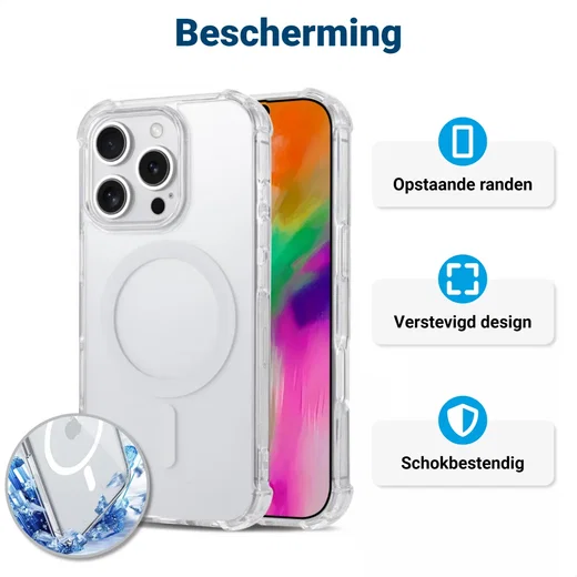 Apple iPhone 16 Pro MagSafe Hoesje Schokbestendig en Dun TPU Transparant afbeelding 10