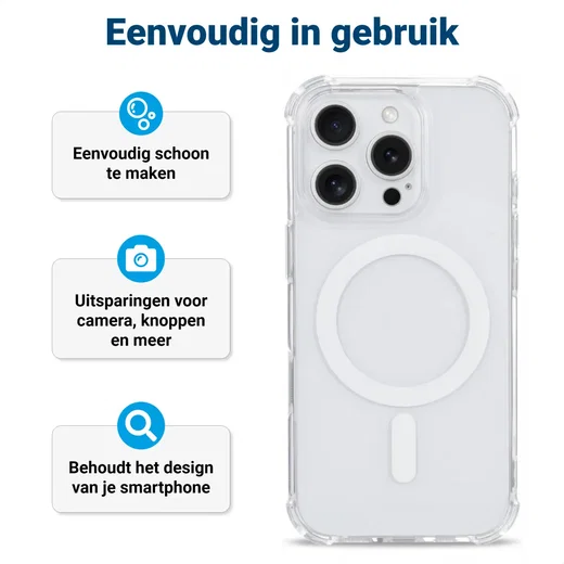 Apple iPhone 16 Pro MagSafe Hoesje Schokbestendig en Dun TPU Transparant afbeelding 12