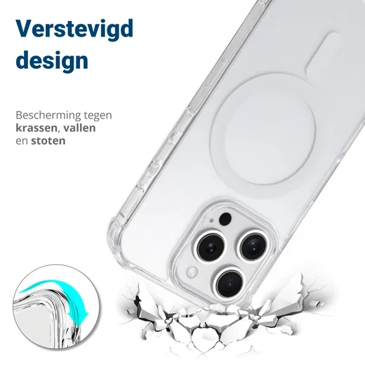 Apple iPhone 16 Pro Max MagSafe Hoesje Schokbestendig en Dun TPU Transparant afbeelding 3