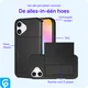 Apple iPhone 16 Hoesje met Slider Kaarthouder Back Cover Zwart afbeelding 10