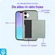 Apple iPhone 16 Hoesje met Slider Kaarthouder Back Cover Groen afbeelding 3