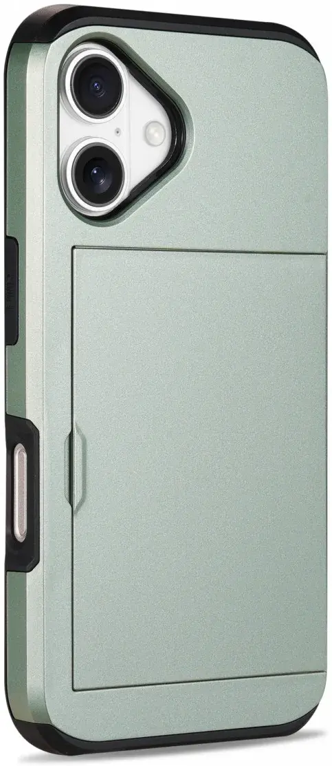 Apple iPhone 16 Hoesje met Slider Kaarthouder Back Cover Groen afbeelding 16