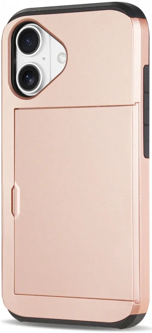 Apple iPhone 16 Hoesje met Slider Kaarthouder Back Cover Roze afbeelding 9