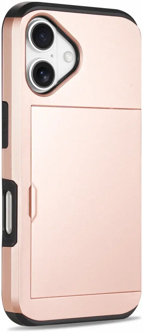 Apple iPhone 16 Hoesje met Slider Kaarthouder Back Cover Roze afbeelding 13