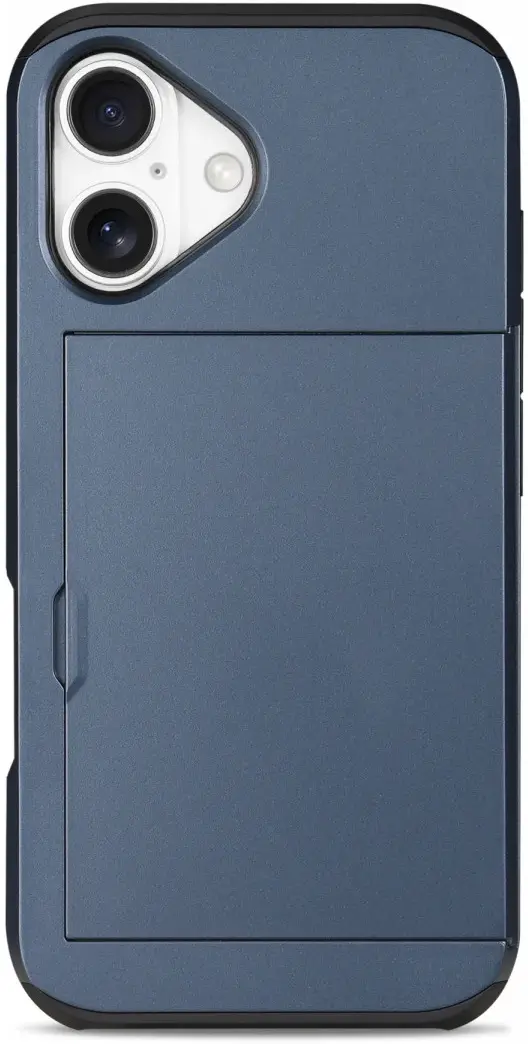 Apple iPhone 16 Hoesje met Slider Kaarthouder Back Cover Blauw afbeelding 12