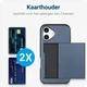 Apple iPhone 16 Hoesje met Slider Kaarthouder Back Cover Blauw afbeelding 5