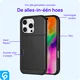 Apple iPhone 16 Pro Hoesje met Slider Kaarthouder Back Cover Zwart afbeelding 6
