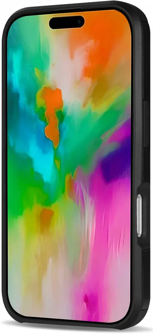 Apple iPhone 16 Pro Hoesje met Slider Kaarthouder Back Cover Zwart afbeelding 10