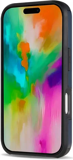 Apple iPhone 16 Pro Hoesje met Slider Kaarthouder Back Cover Blauw afbeelding 11
