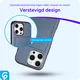Apple iPhone 16 Pro Hoesje met Slider Kaarthouder Back Cover Blauw afbeelding 2