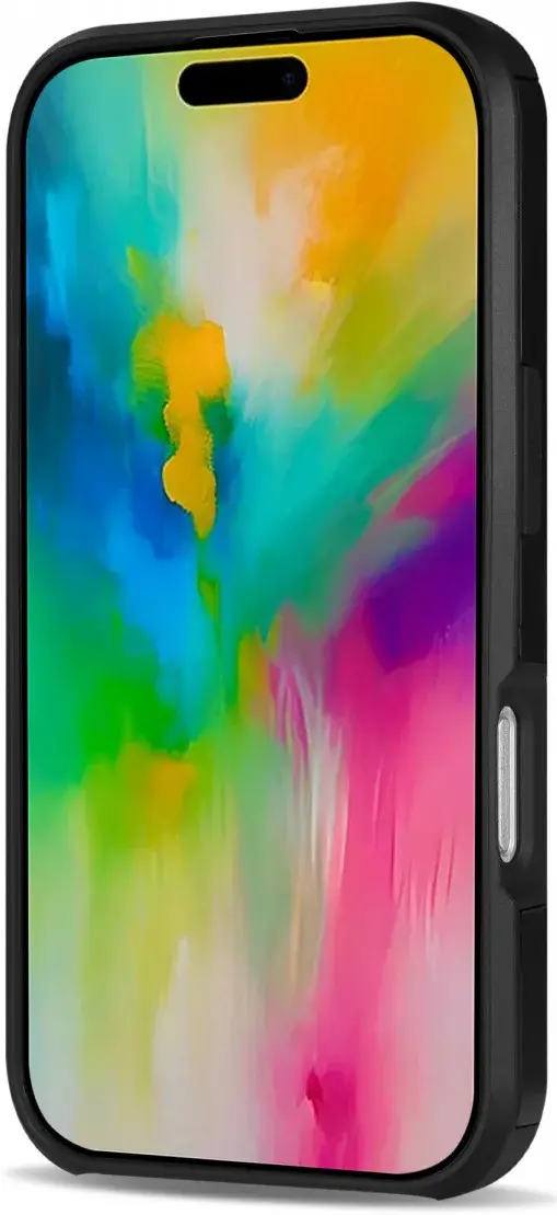 Apple iPhone 16 Pro Max Hoesje met Slider Kaarthouder Back Cover Zwart afbeelding 6