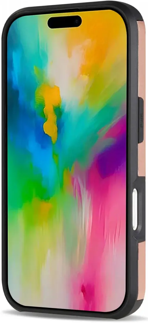 Apple iPhone 16 Pro Max Hoesje met Slider Kaarthouder Back Cover Roze afbeelding 6