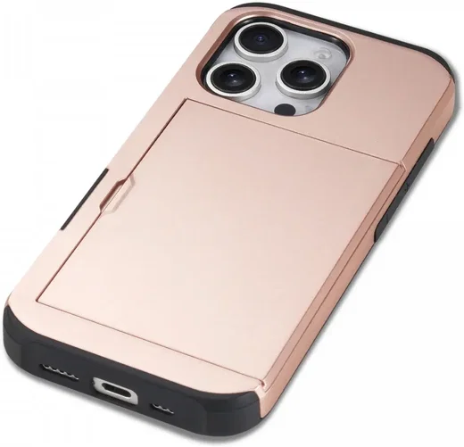 Apple iPhone 16 Pro Max Hoesje met Slider Kaarthouder Back Cover Roze afbeelding 8