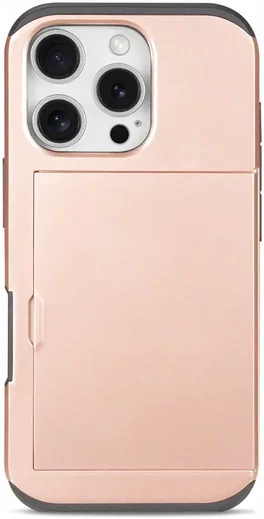Apple iPhone 16 Pro Max Hoesje met Slider Kaarthouder Back Cover Roze afbeelding 9