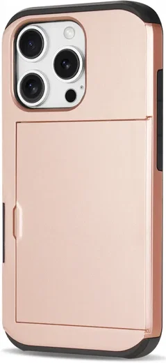 Apple iPhone 16 Pro Max Hoesje met Slider Kaarthouder Back Cover Roze afbeelding 10