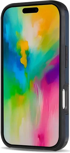 Apple iPhone 16 Pro Max Hoesje met Slider Kaarthouder Back Cover Blauw afbeelding 6