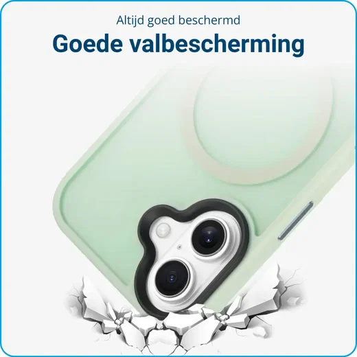 Apple iPhone 16 Hoesje met MagSafe Back Cover Matte Lichtgroen afbeelding 8