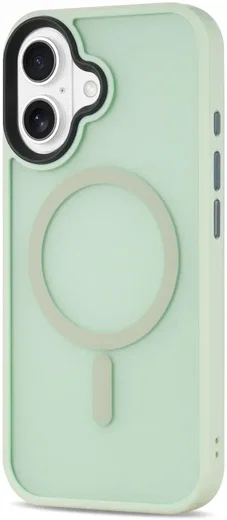 Apple iPhone 16 Hoesje met MagSafe Back Cover Matte Lichtgroen afbeelding 10