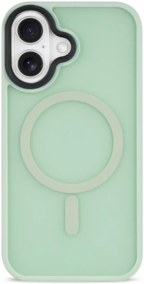 Apple iPhone 16 Hoesje met MagSafe Back Cover Matte Lichtgroen afbeelding 13