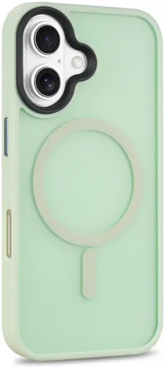 Apple iPhone 16 Hoesje met MagSafe Back Cover Matte Lichtgroen afbeelding 14