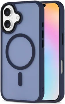 Apple iPhone 16 Hoesje met MagSafe Back Cover Matte Donkerblauw