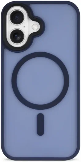Apple iPhone 16 Hoesje met MagSafe Back Cover Matte Donkerblauw afbeelding 12