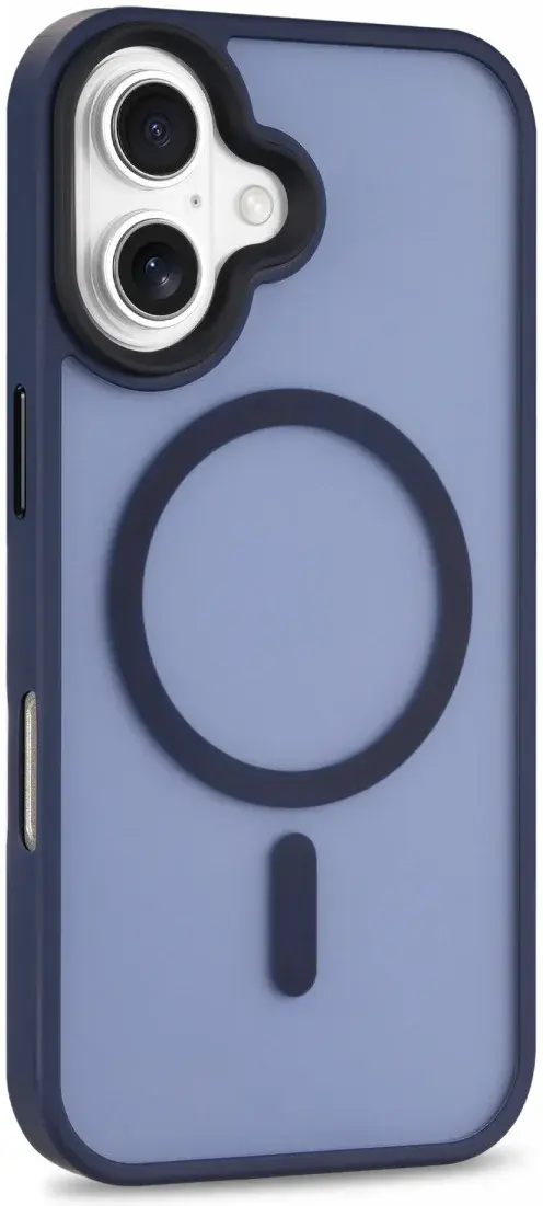 Apple iPhone 16 Hoesje met MagSafe Back Cover Matte Donkerblauw afbeelding 13