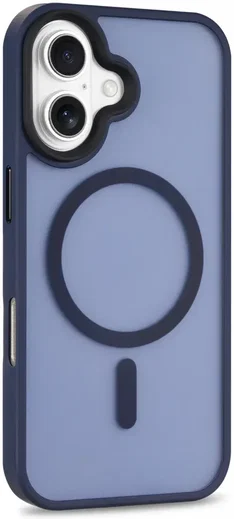 Apple iPhone 16 Hoesje met MagSafe Back Cover Matte Donkerblauw afbeelding 13