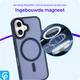 Apple iPhone 16 Hoesje met MagSafe Back Cover Matte Donkerblauw afbeelding 7