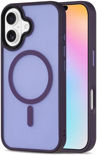 Apple iPhone 16 Hoesje met MagSafe Back Cover Matte Paars afbeelding 1