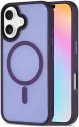 Apple iPhone 16 Hoesje met MagSafe Back Cover Matte Paars afbeelding