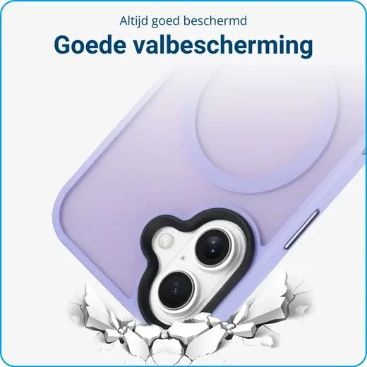 Apple iPhone 16 Hoesje met MagSafe Back Cover Matte Lila afbeelding 8