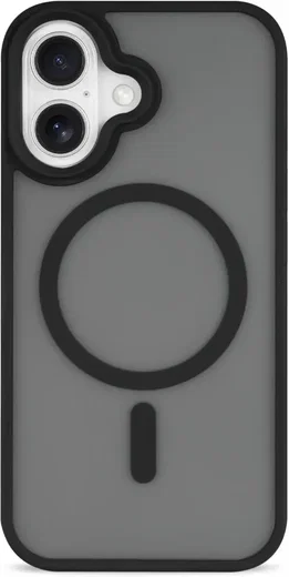 Apple iPhone 16 Hoesje met MagSafe Back Cover Matte Zwart afbeelding 13