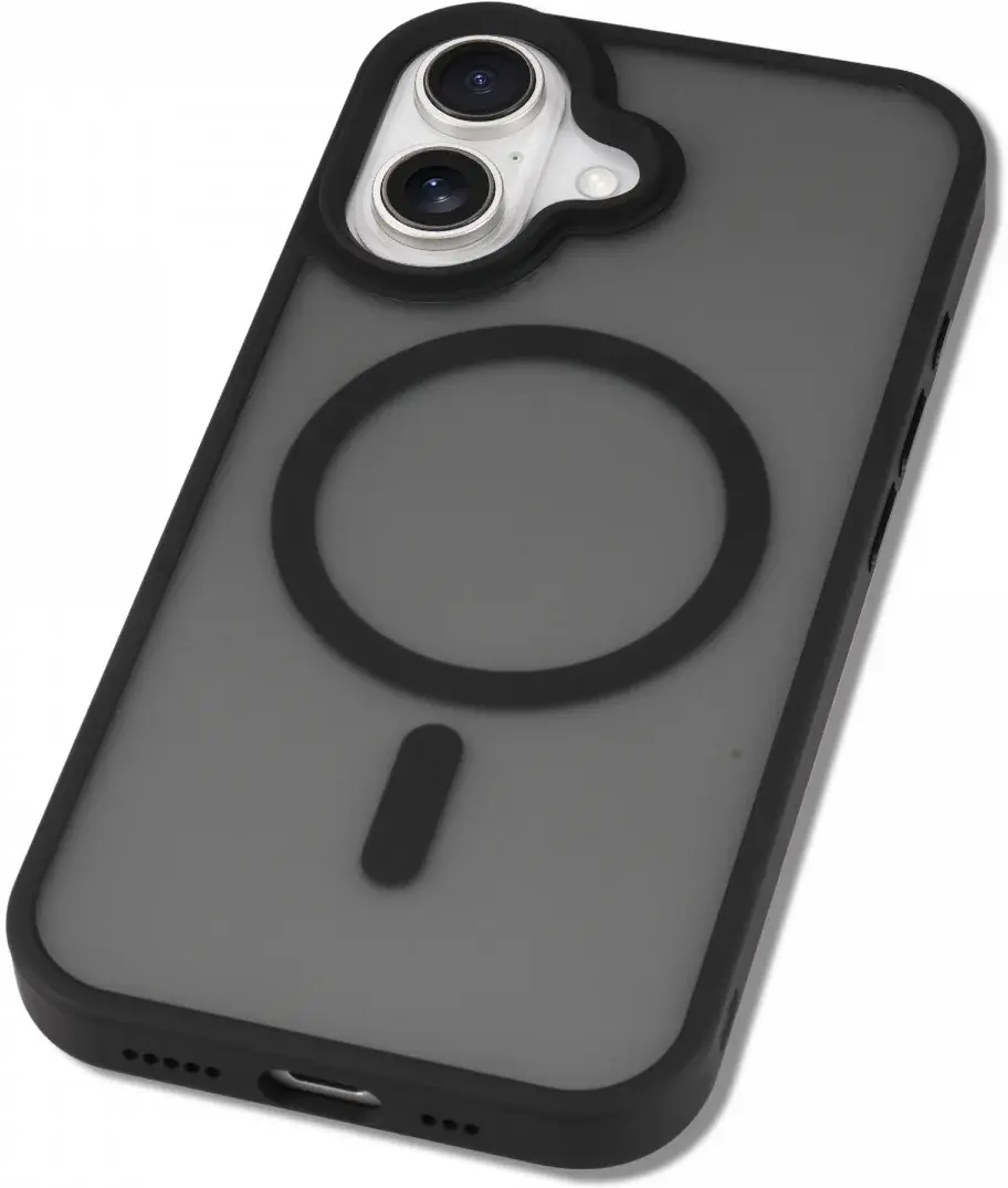 Apple iPhone 16 Hoesje met MagSafe Back Cover Matte Zwart afbeelding 14