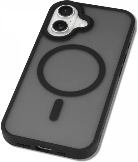 Apple iPhone 16 Hoesje met MagSafe Back Cover Matte Zwart afbeelding 14