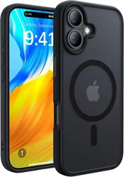 Apple iPhone 16 Hoesje met MagSafe Back Cover Matte Zwart afbeelding