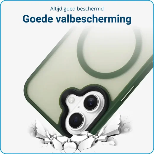 Apple iPhone 16 Hoesje met MagSafe Back Cover Matte Groen afbeelding 8
